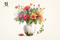 Vase of Flowers Watercolor Sublimation PNG Bundle Product Image 2