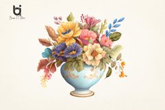 Vase of Flowers Watercolor Sublimation PNG Bundle Product Image 4