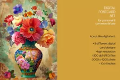 Flowers Of The Dutch Masters Postcard & Art - 3 JPEG Files Product Image 2