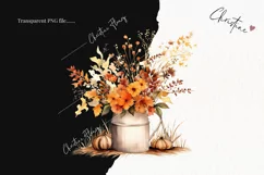 Watercolor Fall Farmhouse Flowers Clipart | Watercolor Fall Product Image 2