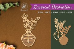 Vases With Flowers Laser Cut Decoration SVG Product Image 1