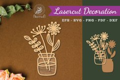 Vases With Flowers Laser Cut Decoration SVG Product Image 1