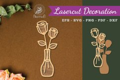 Vases With Flowers Laser Cut Decoration SVG Product Image 1