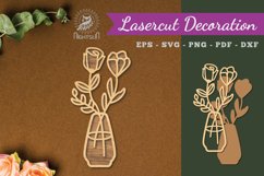 Vases With Flowers Laser Cut Decoration SVG Product Image 1