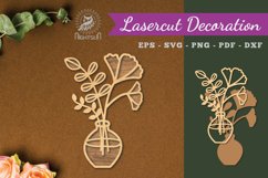 Vases With Flowers Laser Cut Decoration SVG Product Image 1