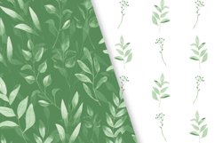 Watercolor plants wedding minimalist clipart digital paper Product Image 7