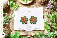 Floral Boho Studs | Laser Cut Earrings SVG Product Image 3