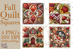 Fall Quilt Square Pattern PNG Designs Product Image 1