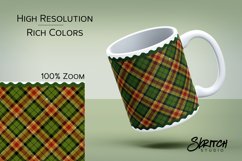 Vintage Christmas Glitter Plaid Sublimation Mug Wraps Product Image 2