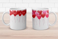 Mug wrap sublimation designs Valentines| Love heart balloons Product Image 2