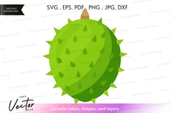 Spiky green fruit vector clipart Product Image 1