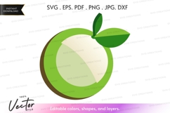 Green apple vector clipart Product Image 1