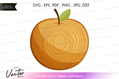 Wooden apple vector clipart Product Image 1