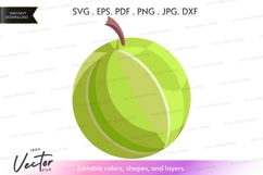 Green apple vector clipart Product Image 1