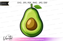 Avocado vector clipart Product Image 1