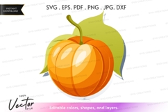 Vibrant orange with leaves vector clipart Product Image 1