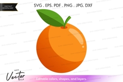 Fresh orange with leaf - vector clipart Product Image 1