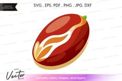 Red bean with white swirls vector clipart Product Image 1