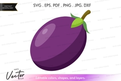 Purple eggplant vector clipart Product Image 1