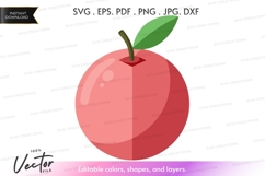 Red apple vector clipart Product Image 1