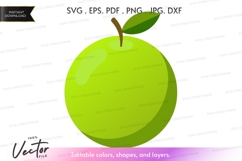 Green apple vector clipart Product Image 1