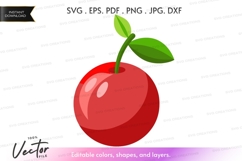 Red apple vector clipart Product Image 1