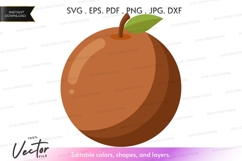 Brown apple vector clipart Product Image 1