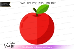 Red apple vector clipart Product Image 1