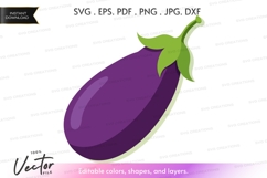 Purple eggplant vector clipart Product Image 1