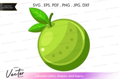 Green apple vector clipart Product Image 1