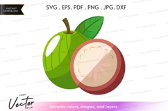 Green apple vector clipart Product Image 1