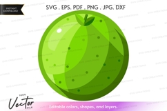 Green apple vector clipart Product Image 1
