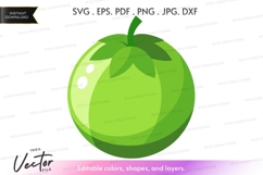 Green tomato vector clipart Product Image 1