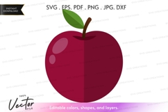 Red apple vector clipart Product Image 1