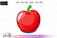 Red apple vector clipart Product Image 1