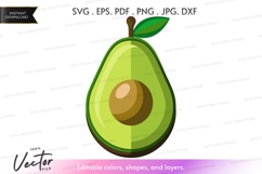 Half avocado vector clipart Product Image 1