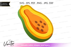 Vector clipart of a papaya half Product Image 1