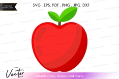 Red apple with leaves vector clipart Product Image 1