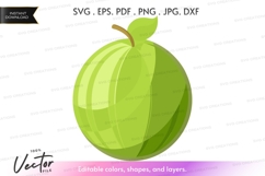 Green apple vector clipart Product Image 1