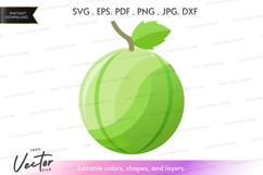 Green apple vector clipart Product Image 1