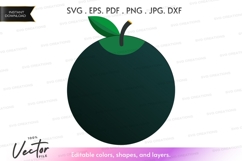 Green apple vector clipart Product Image 1