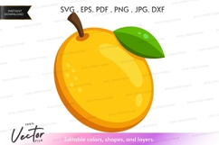 Bright orange with leaf vector clipart Product Image 1