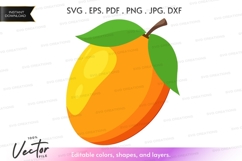 Ripe mango with leaves vector clipart Product Image 1