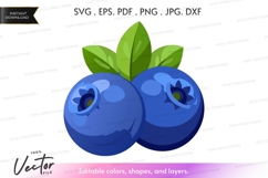 Two blueberries vector clipart Product Image 1