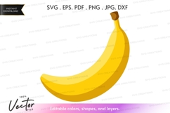 Single banana vector clipart Product Image 1