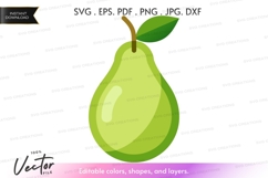 Green pear vector clipart Product Image 1