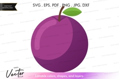 Purple plum vector clipart Product Image 1