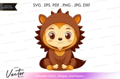 Cute hedgehog in brown costume Product Image 1