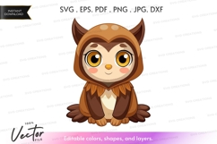 Cute owl in hooded cape Product Image 1