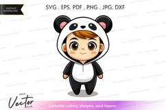 Cute kid in panda onesie Product Image 1